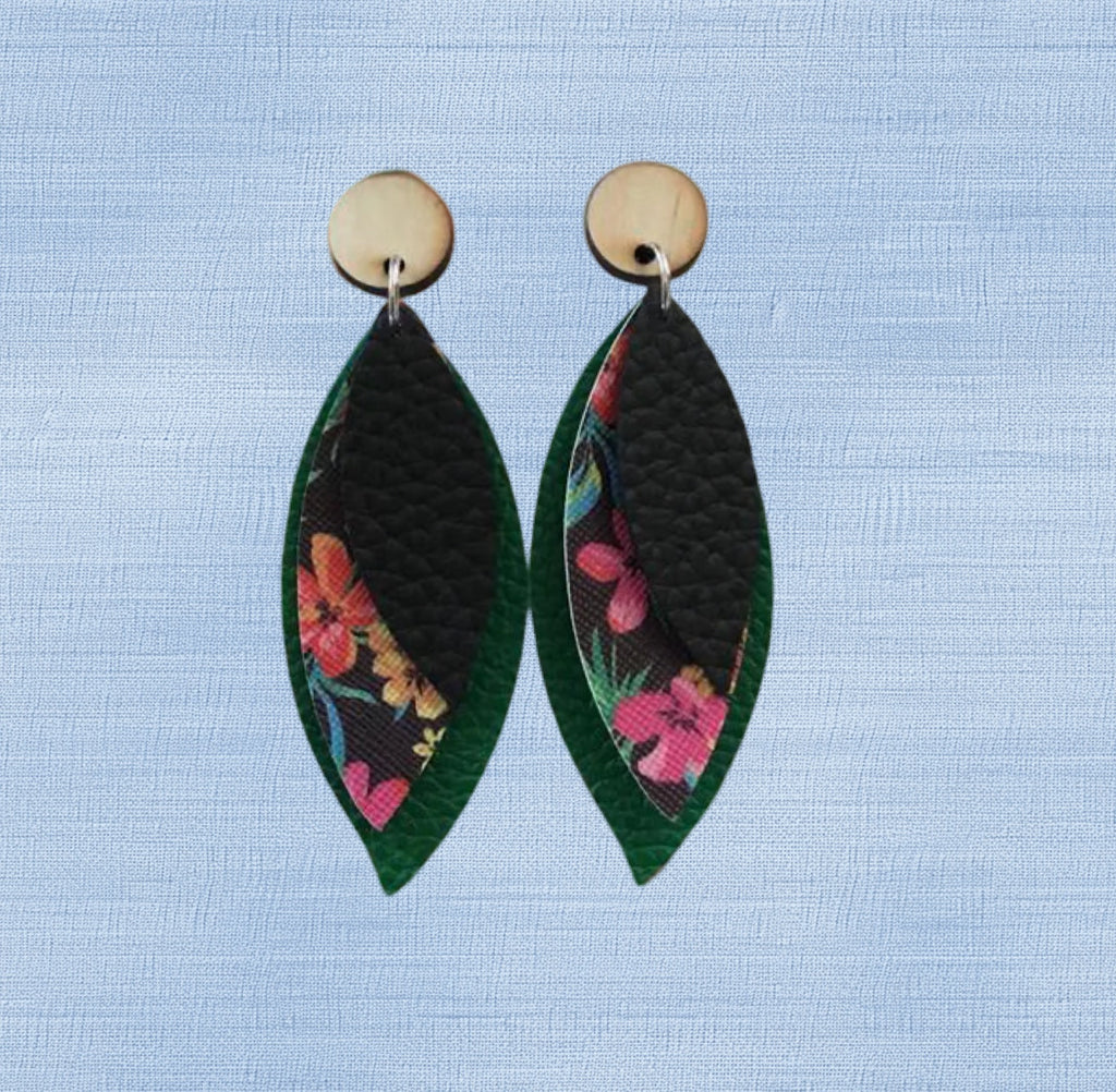 Faux Leatherette Dangle Earrings