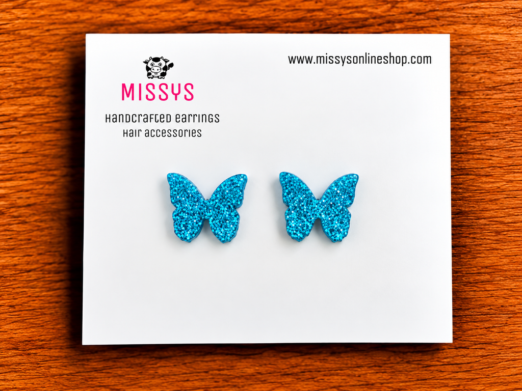 Blue Glitter Butterfly