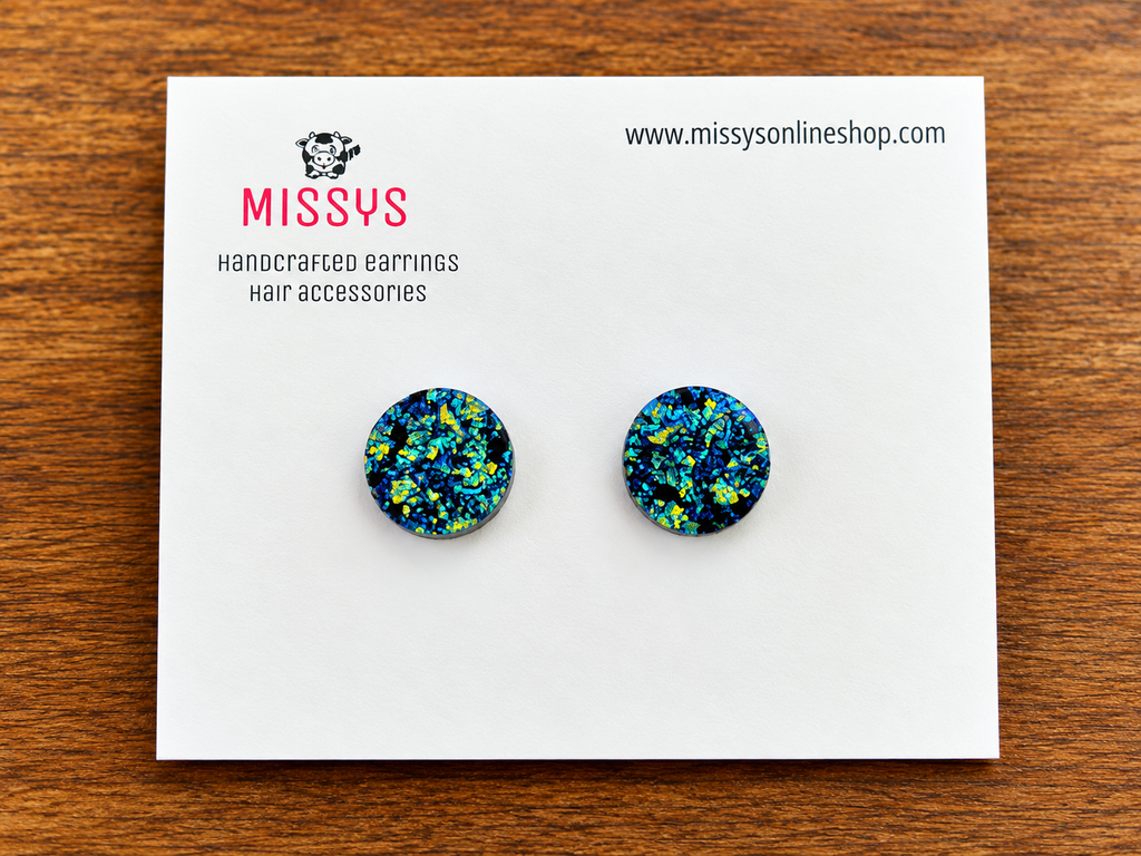 Blue Geographical Rock Studs
