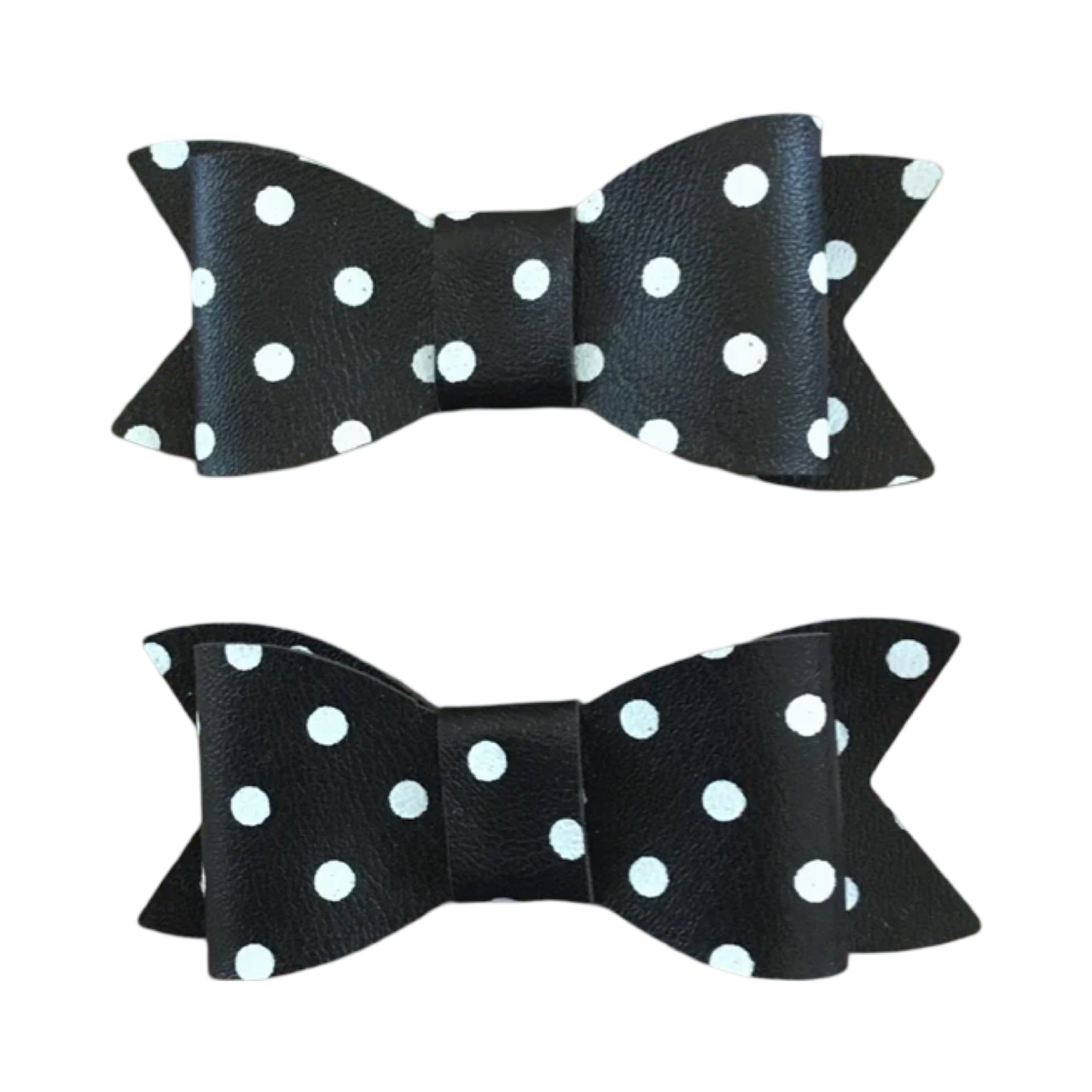 Black Polka Dot Bow Clips