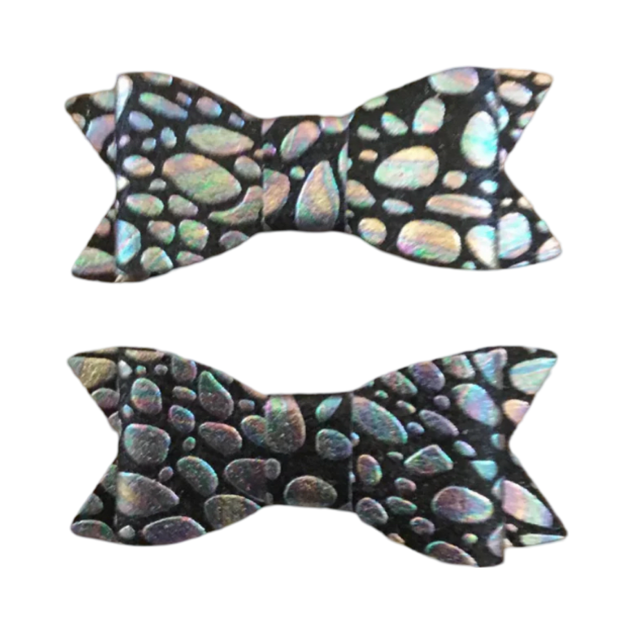 Shimmery cobblestone Bow clips set