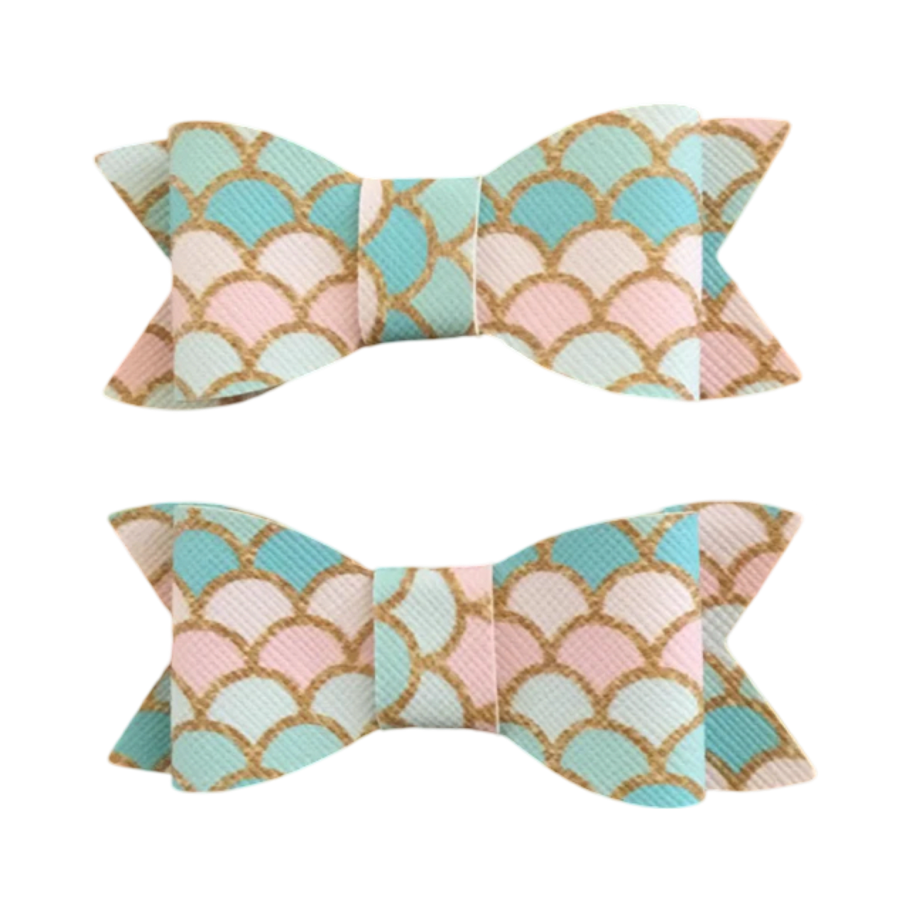 Pastel Sea Shells Hair Bow Clips set
