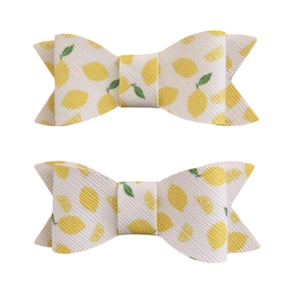 Lemons Hair Bow Clips Set