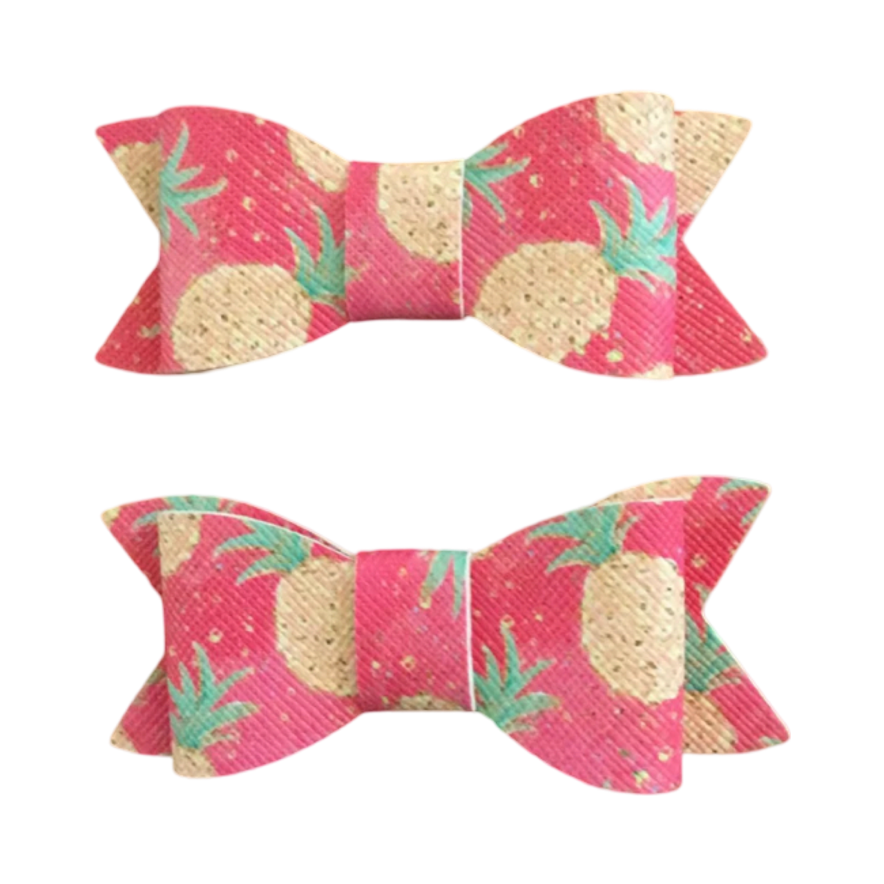 Pink Pineapples Hair Bow Clips