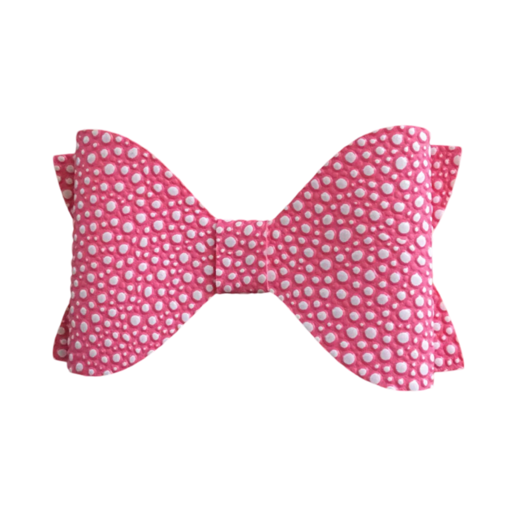 White bubbles on pink hair bow