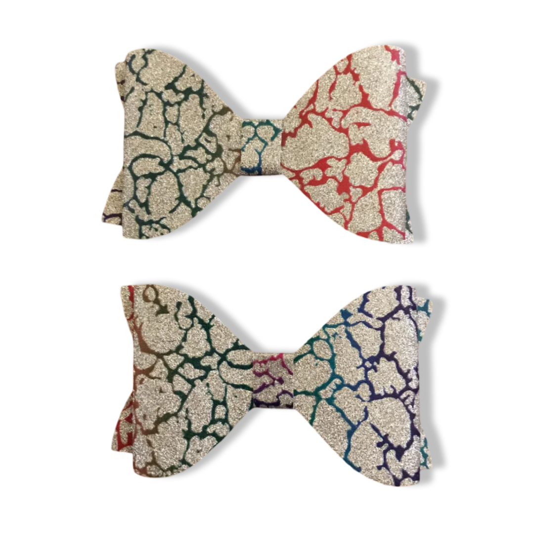 Multicoloured Crackle Double Bow Pack