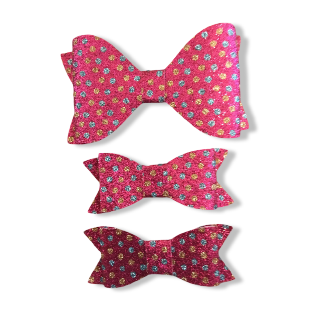 Pink Glitter Dot Bow Pack
