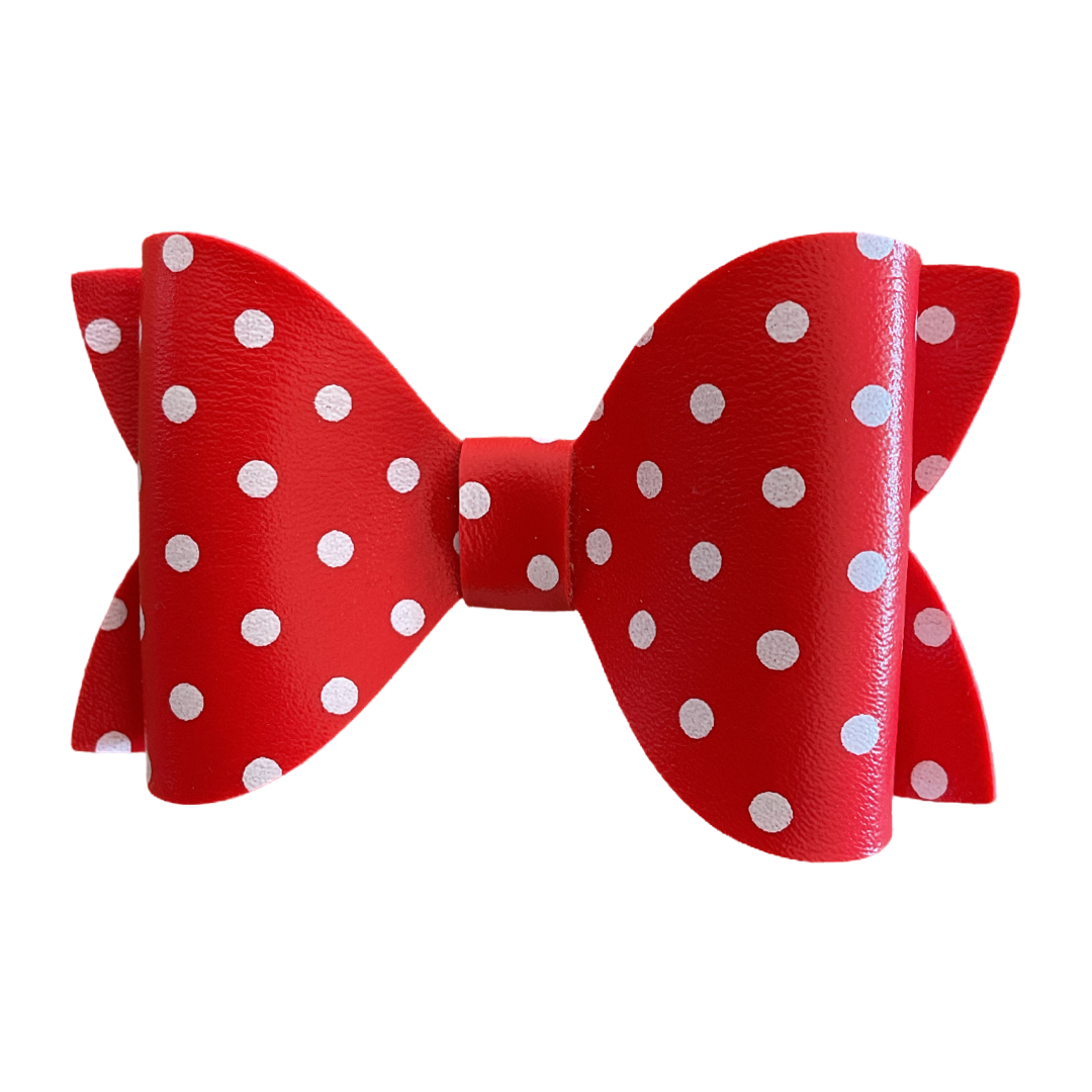 Red and White Polka Dot Hair bow Back in stock