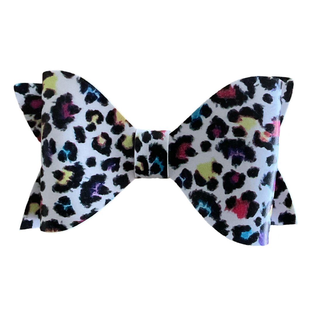 Leopard pattern hair bow