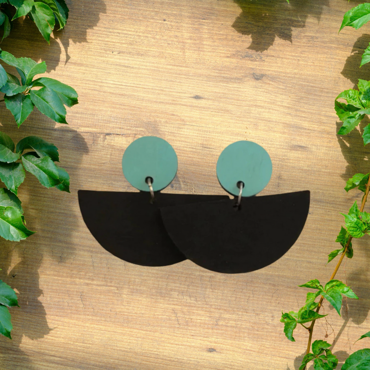 Aqua & Black Wooden Duo