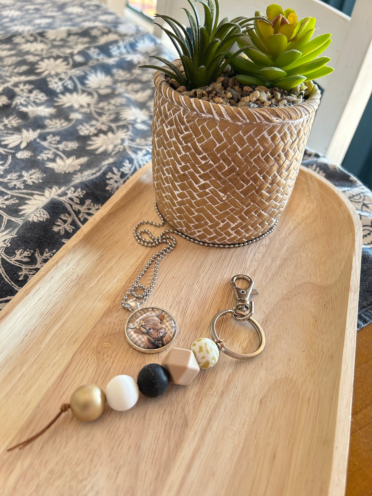 Highland Cow Pendant and Keyring Gift Pack Save 15%