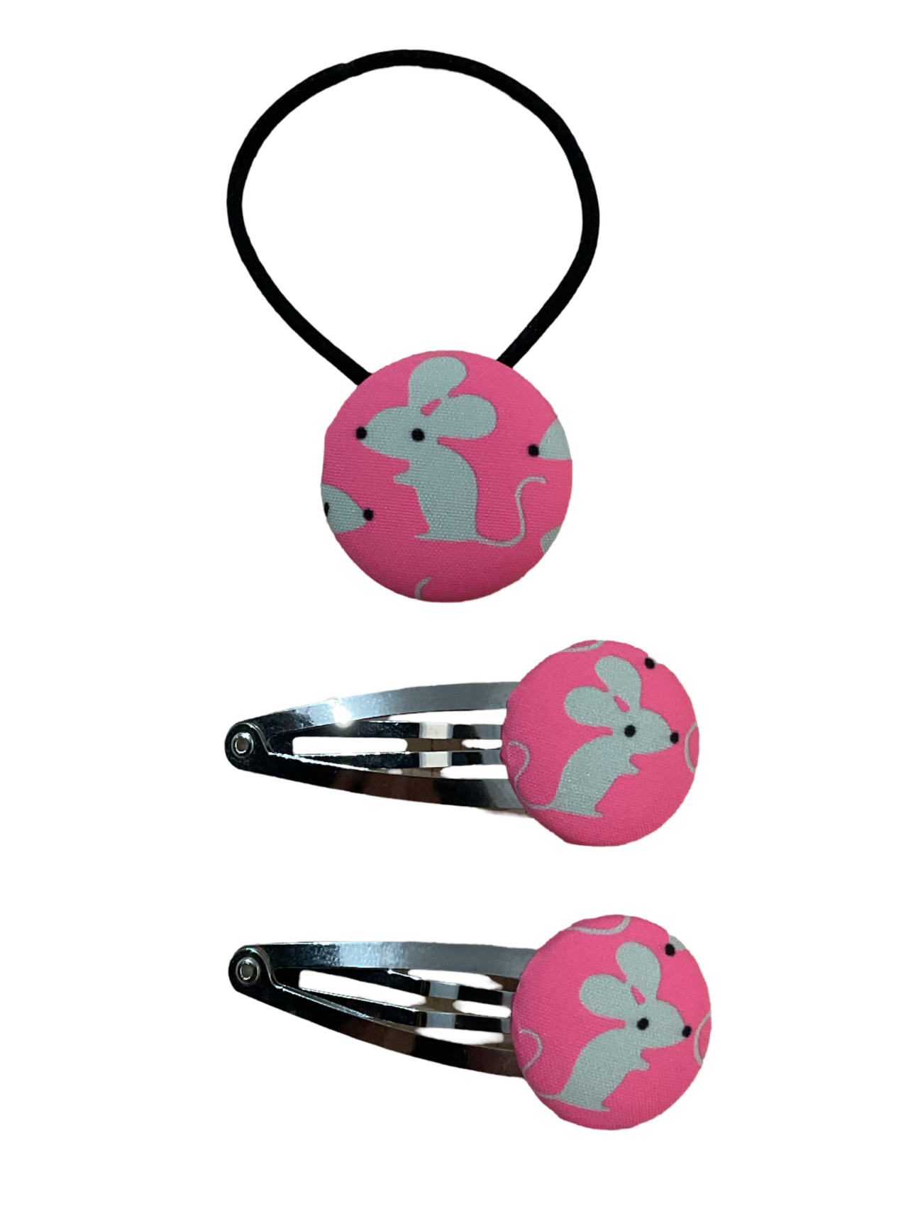 Little Miss Pink Mouse Hair Clip Set
