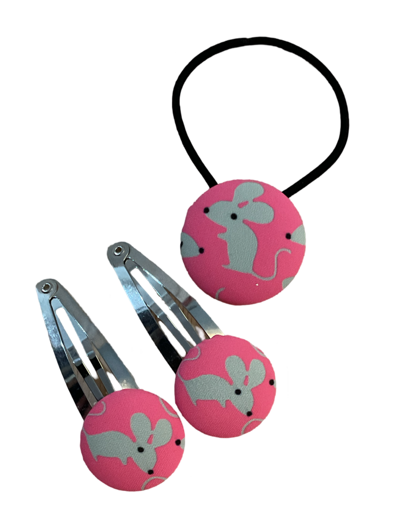 Little Miss Pink Mouse Hair Clip Set