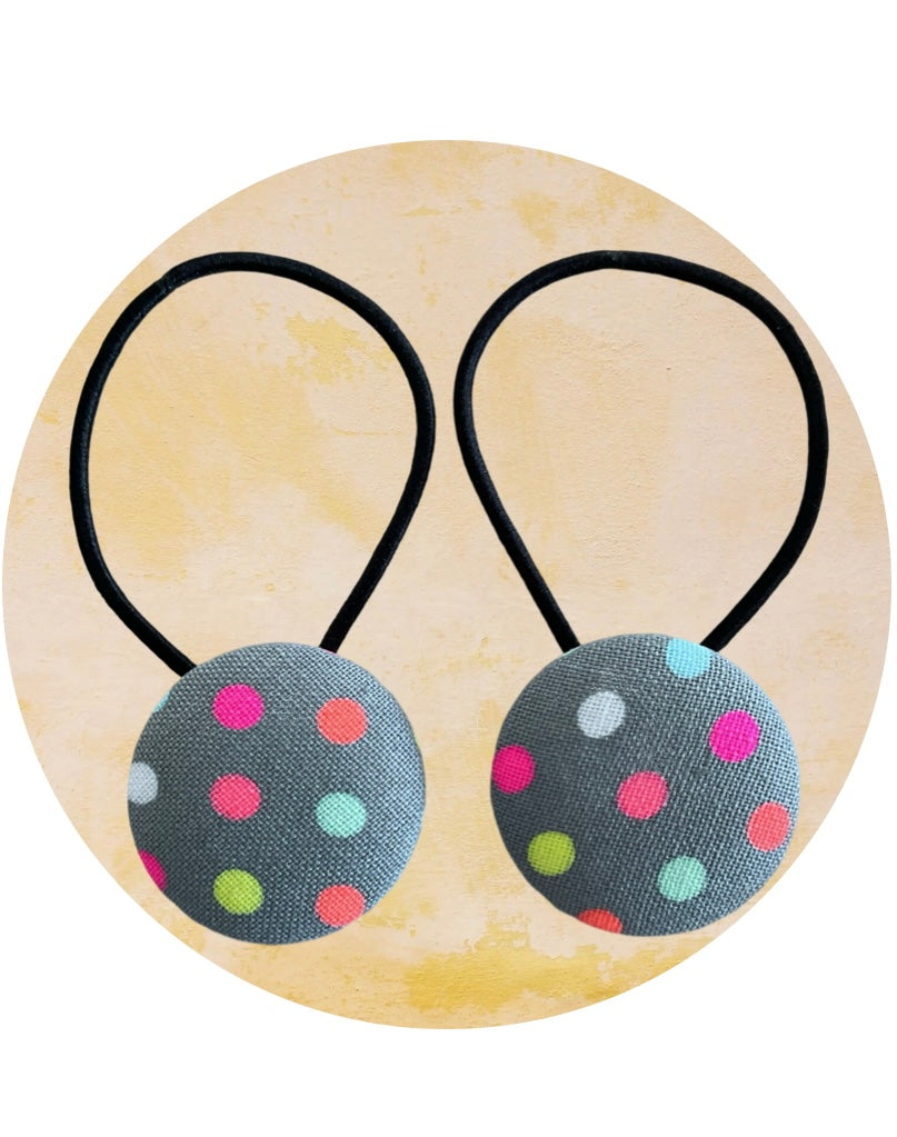 Hair Ties 2 pack  Fluro Dots 5 colour choices