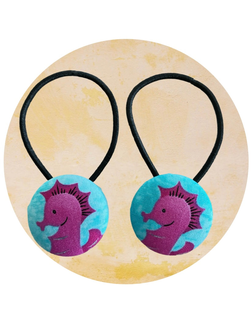Sea horses hair tie set