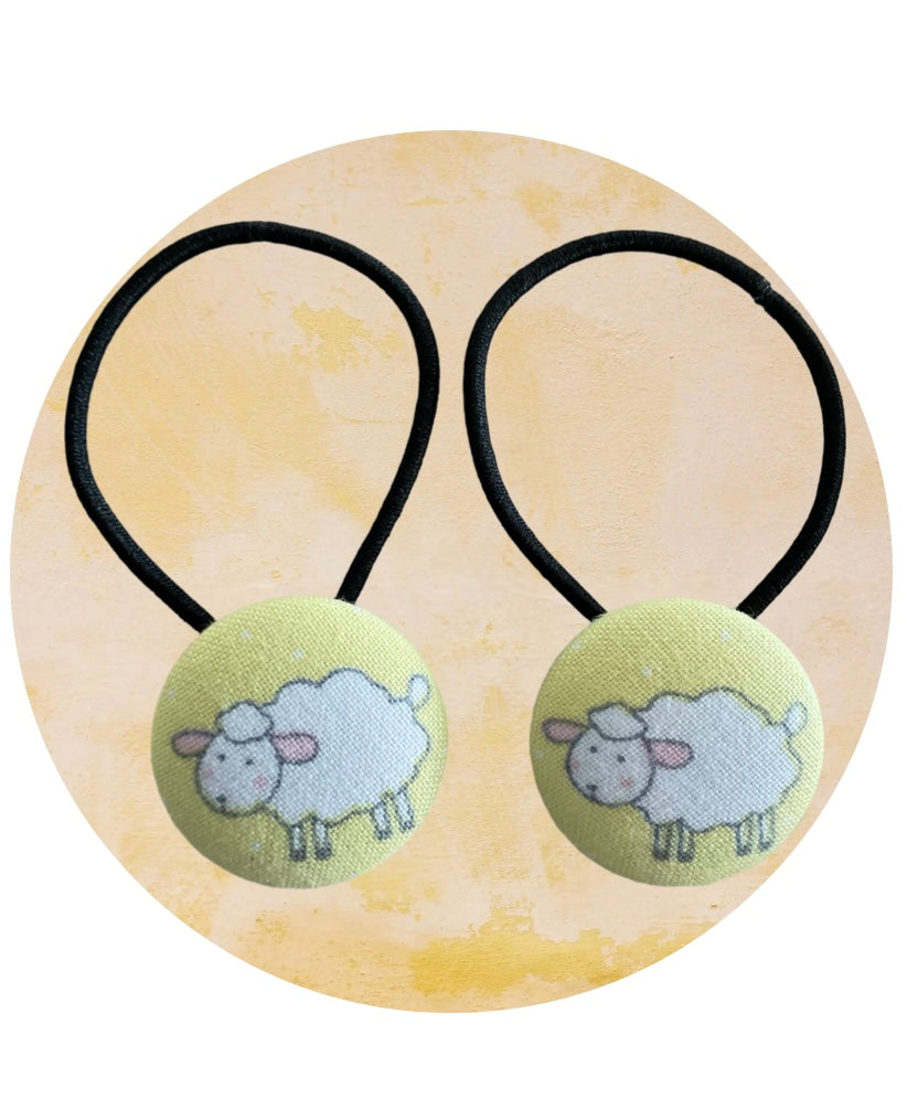 Hair Tie 2 pack  Yellow Sheep