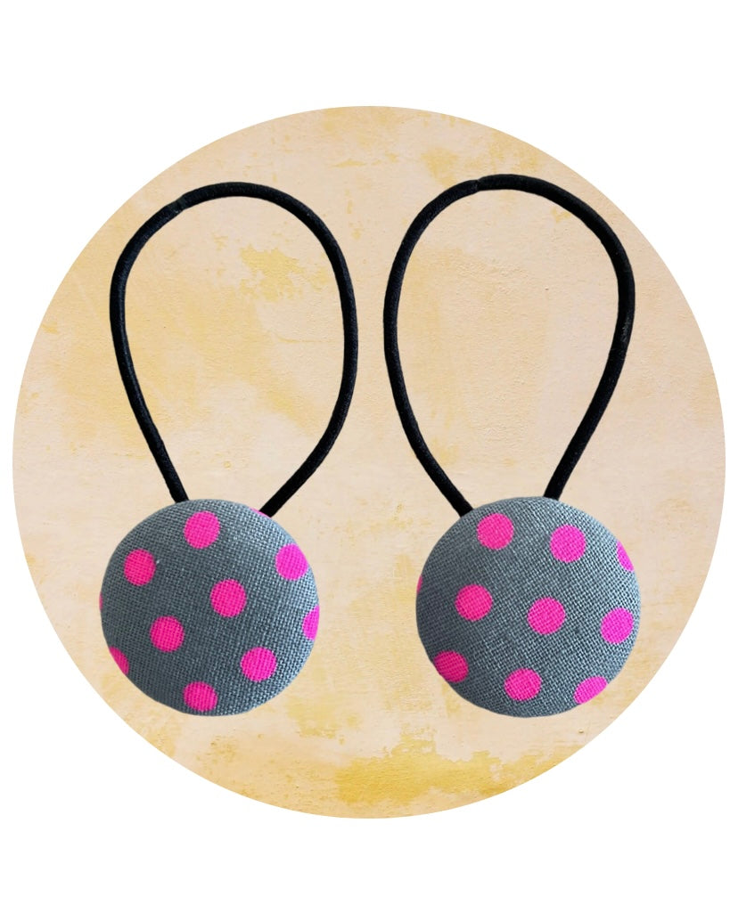 Hair Ties 2 pack  Fluro Dots 5 colour choices