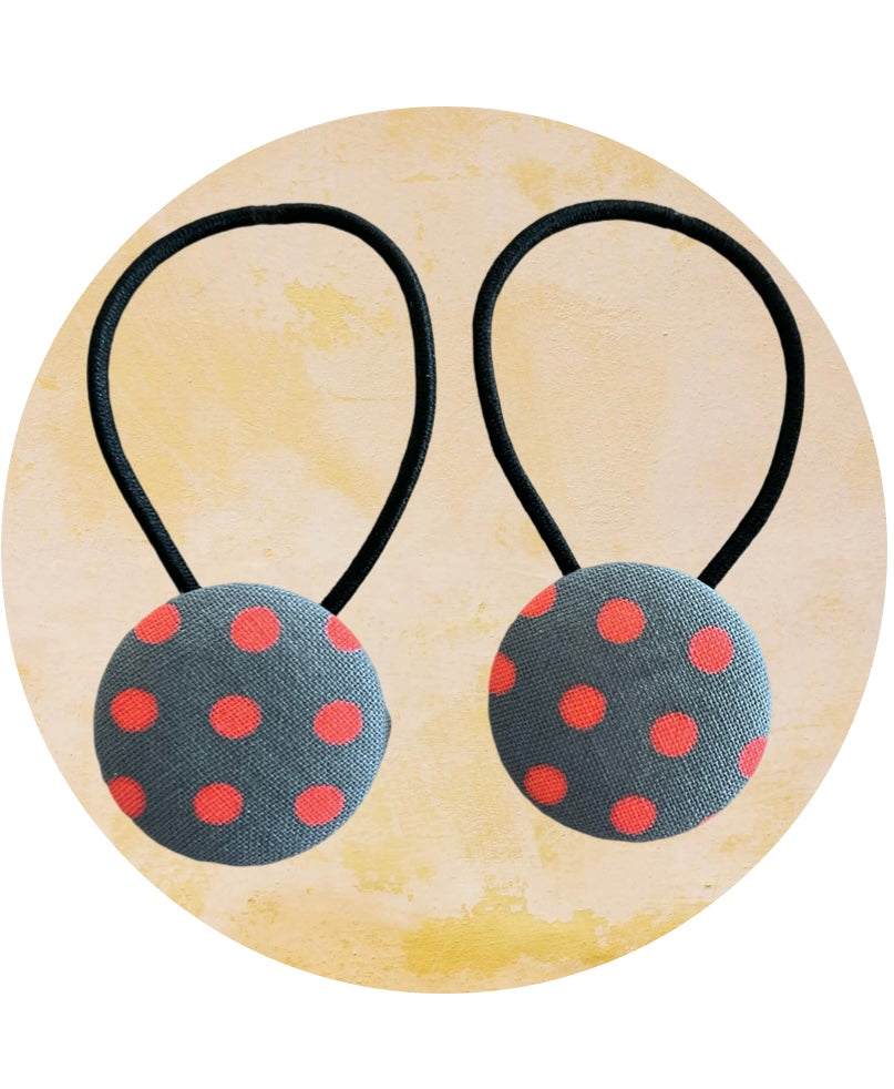 Hair Ties 2 pack  Fluro Dots 5 colour choices