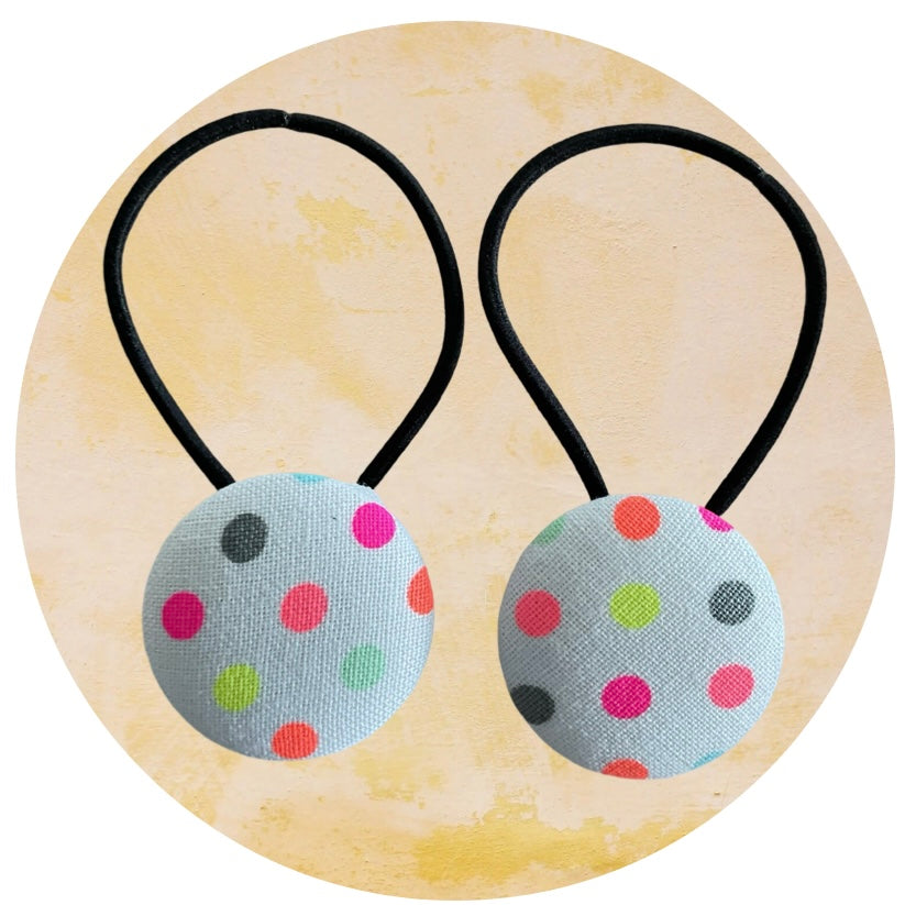 Hair Ties 2 pack  Fluro Dots 5 colour choices