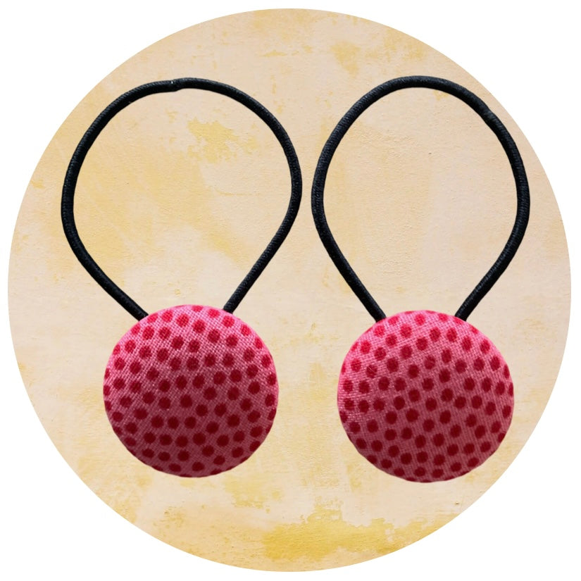Hair Tie 2 pack  Mini Dots Peach