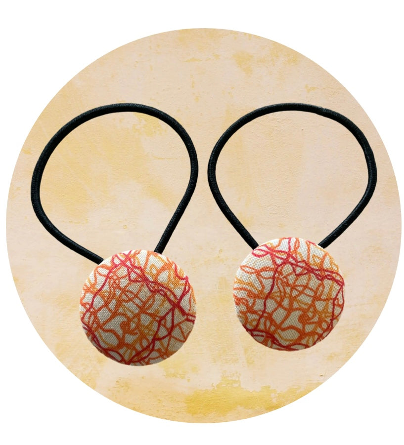 Hair Tie 2 pack Crazy Orange