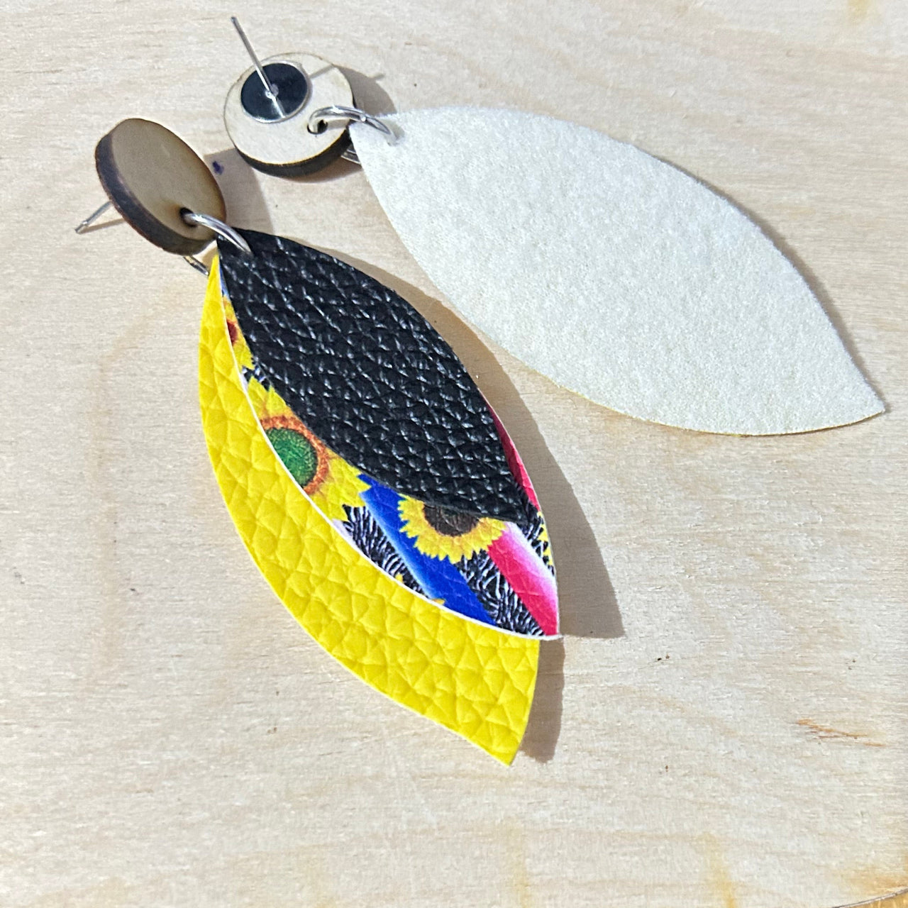 Sunflower Trio stud Dangles