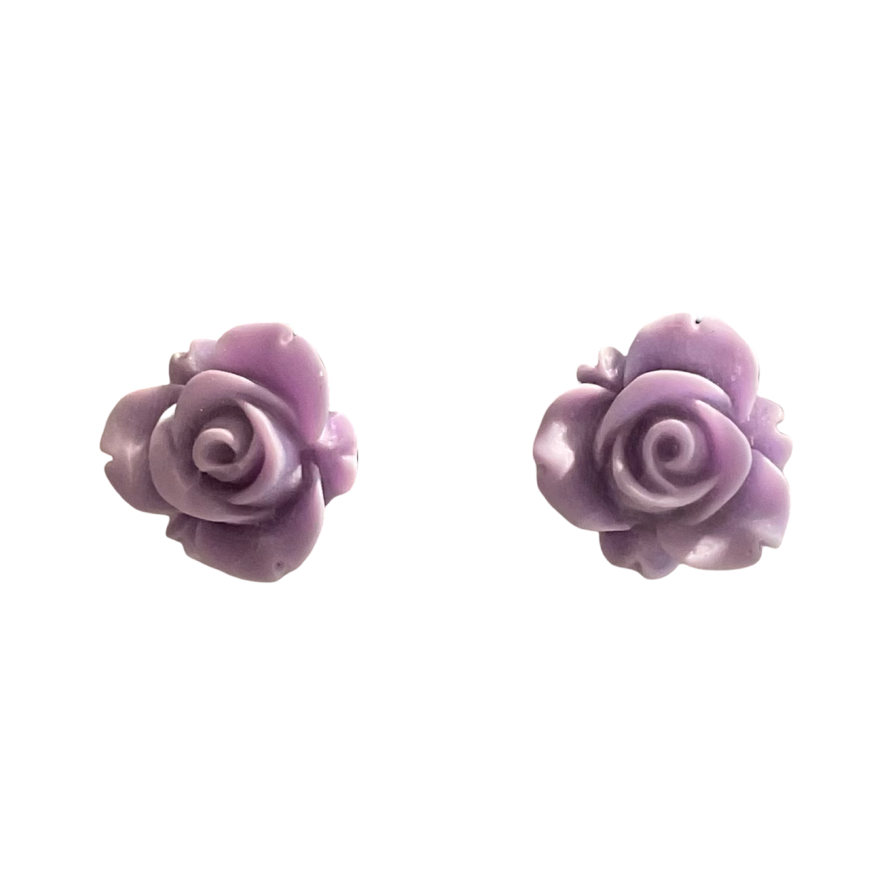 Lilac floral resin earrings