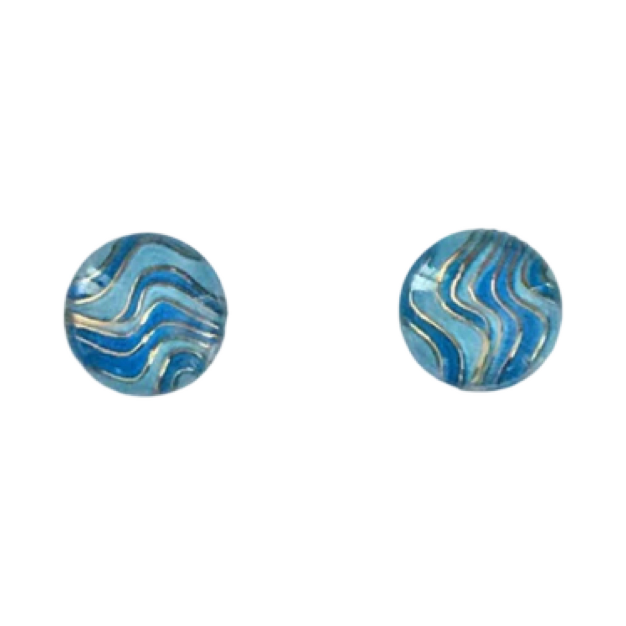 Blue Glossy Wave Earrings