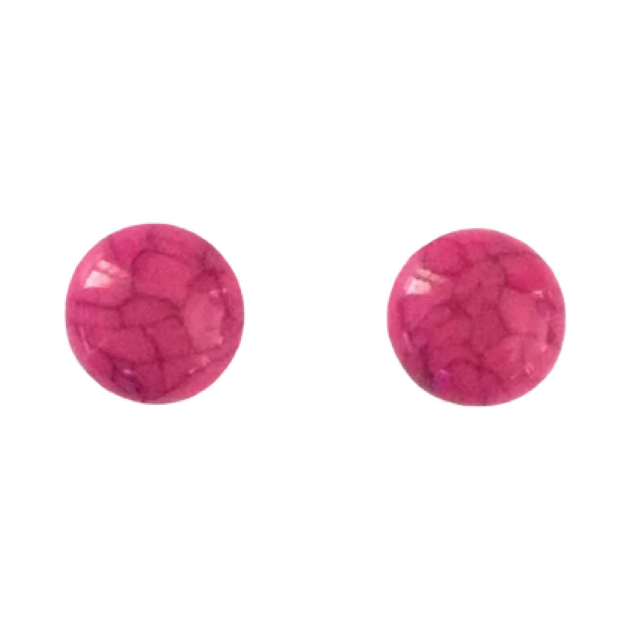Hot Pink Crackle Earrings