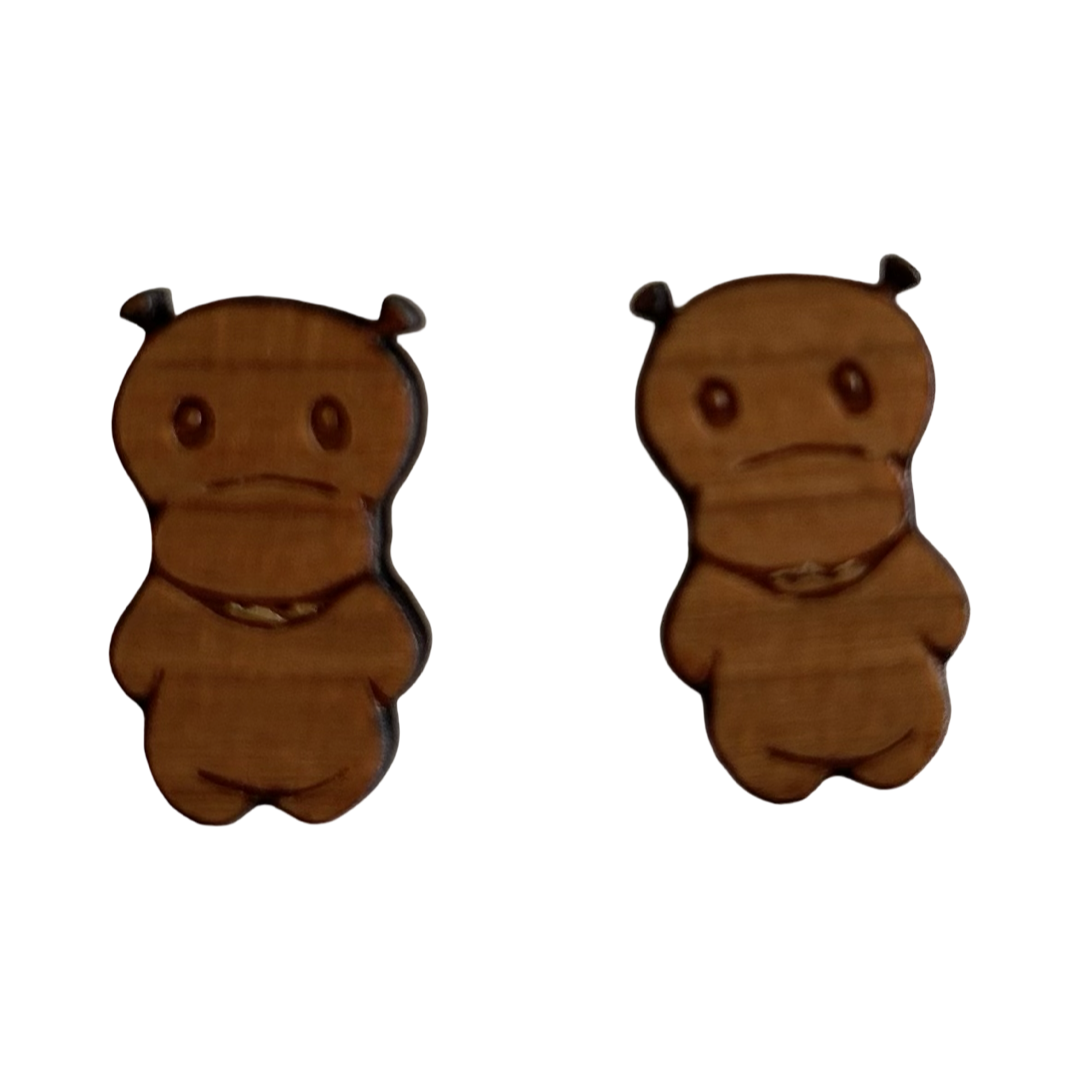 Happy Hippo Wooden studs