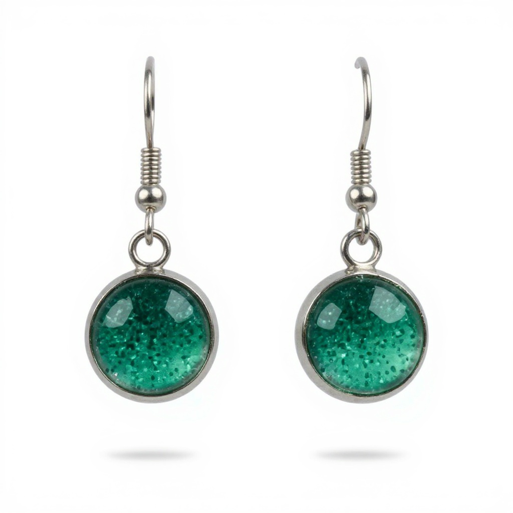 Green match-it hook earrings 10mm
