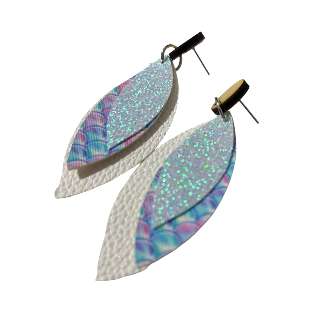 Mermaid Trio leatherette Dangles