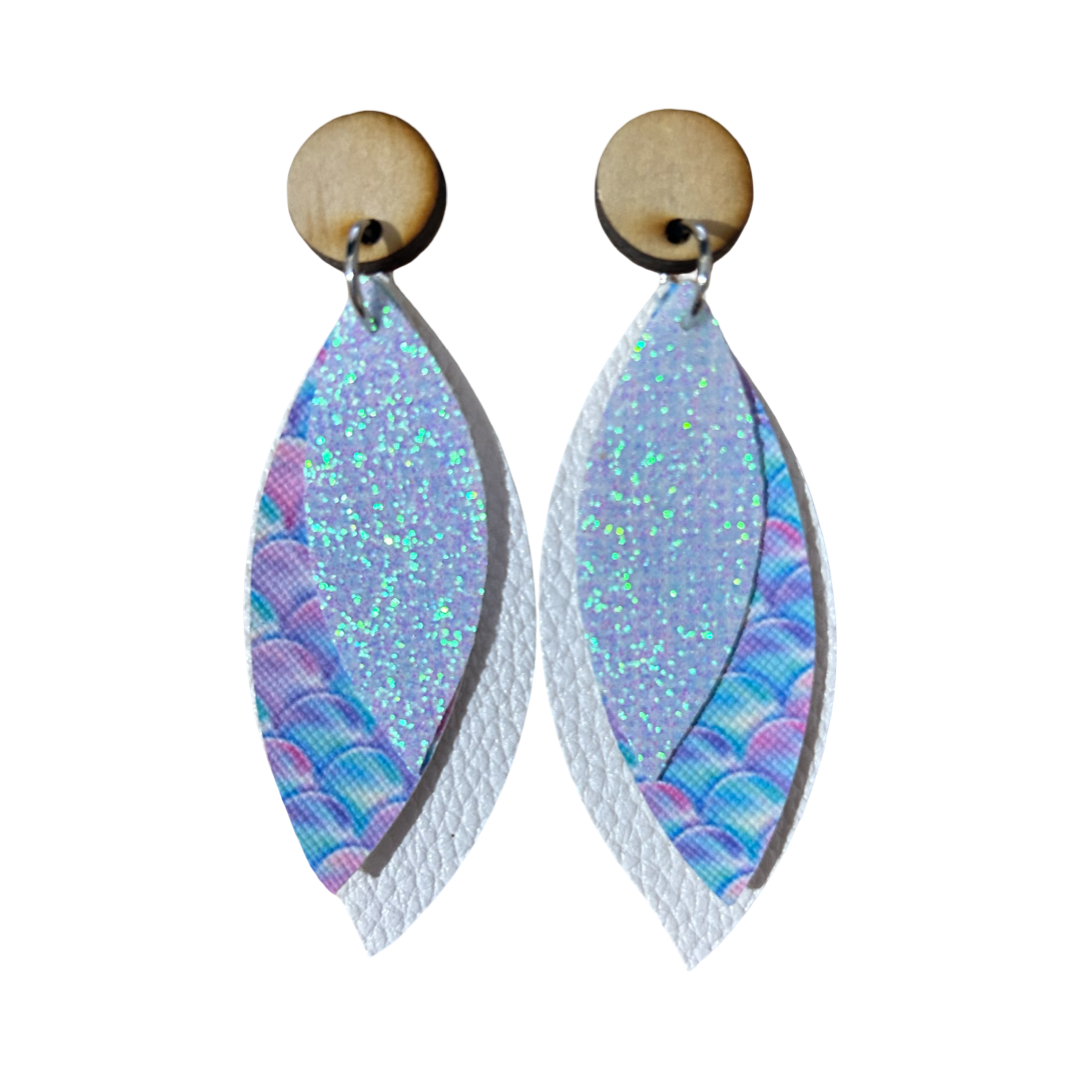 Mermaid Trio leatherette Dangles