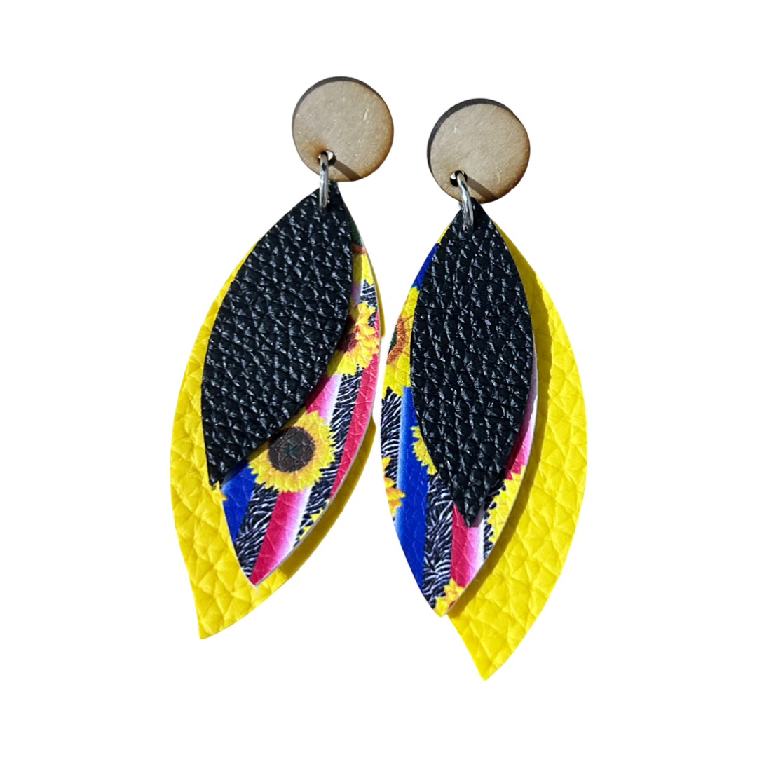 Sunflower Trio stud Dangles