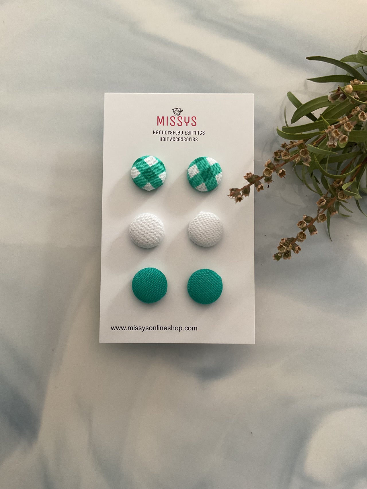 Green Gingham gift set