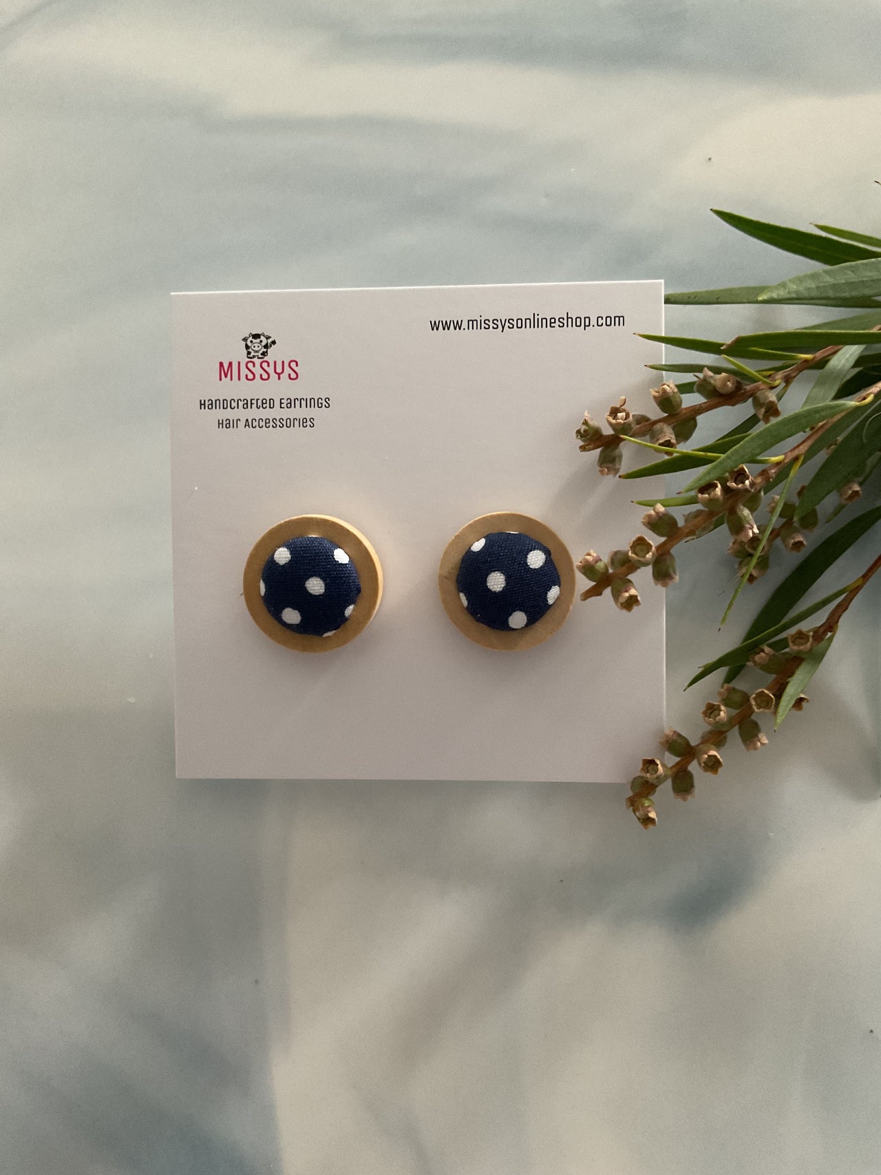 Navy & white polka dots