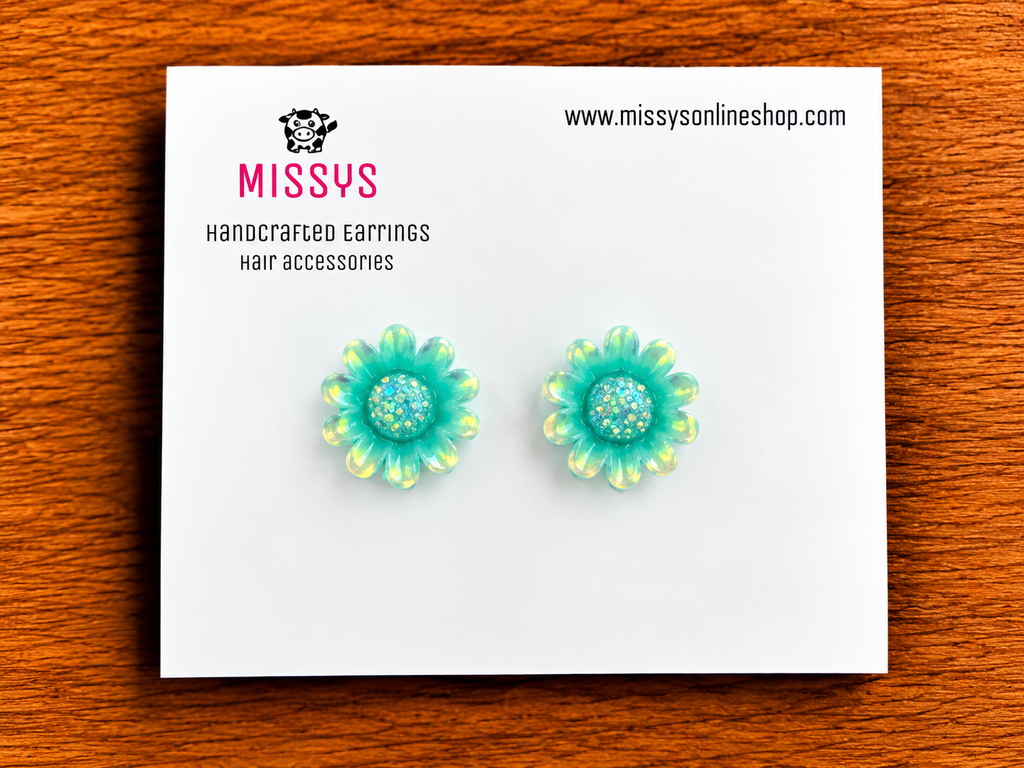 Teal Flowers