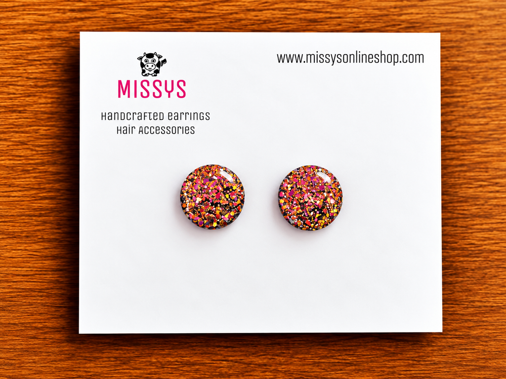 Multicolour Glitter stud