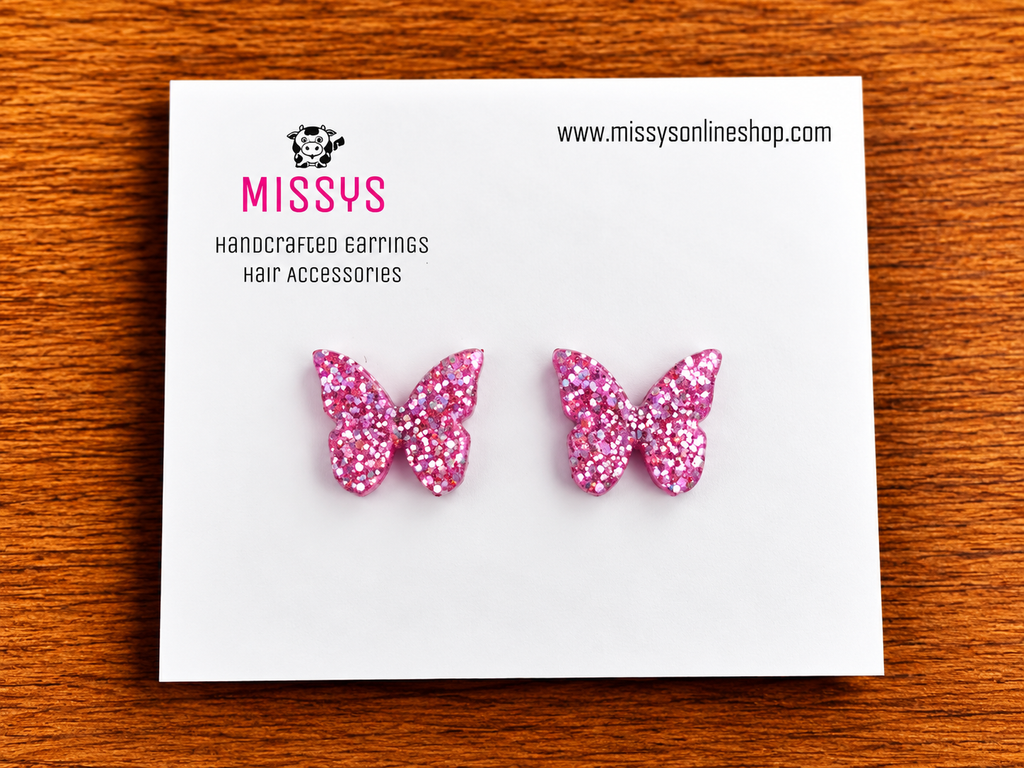 Pink Glitter Butterfly