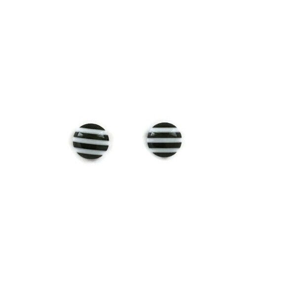 Black and White Stripe Earrings