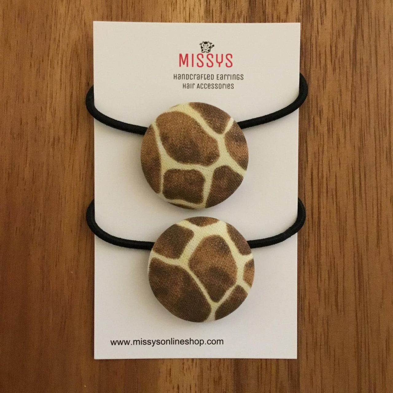 Hair Ties 2 pack  Giraffe