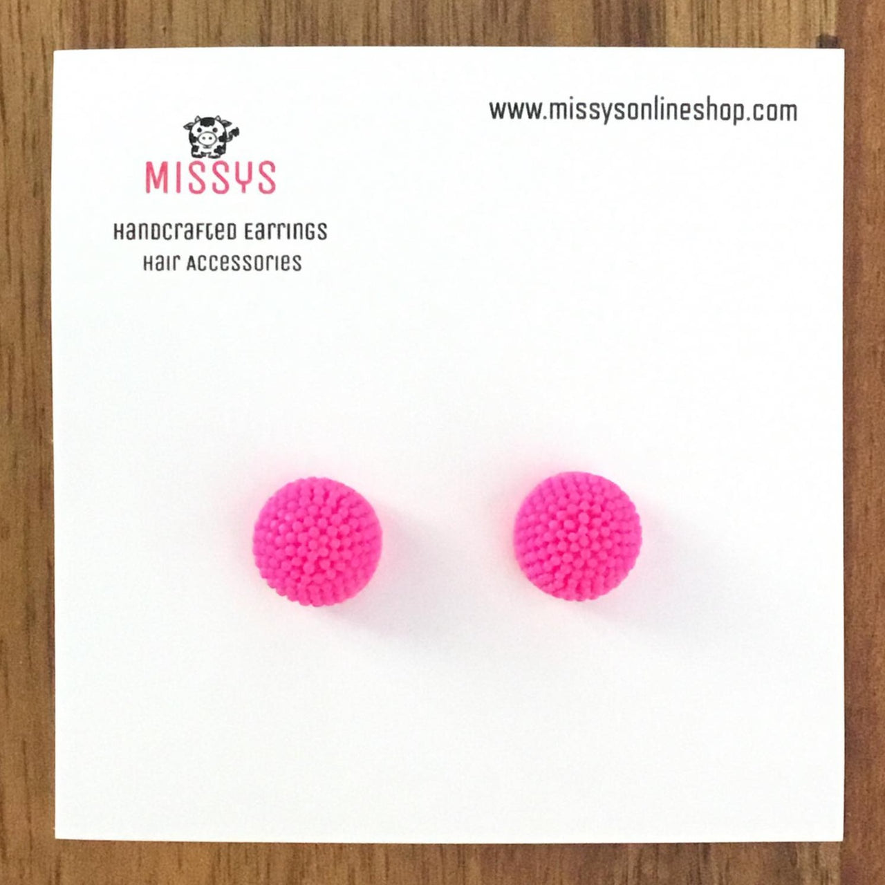 Hot Pink Half bubble Earrings
