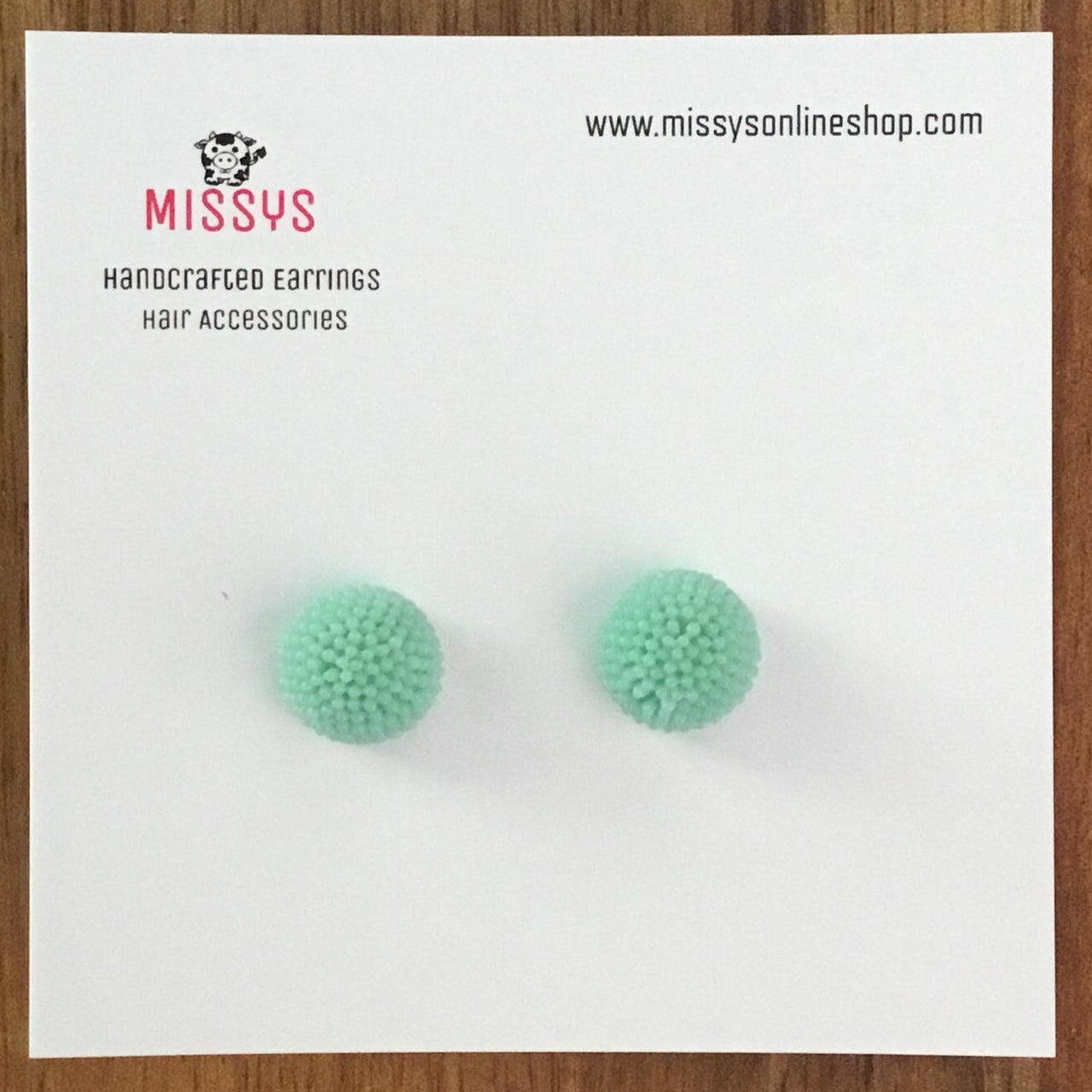 Pale Green Half bubble Earrings