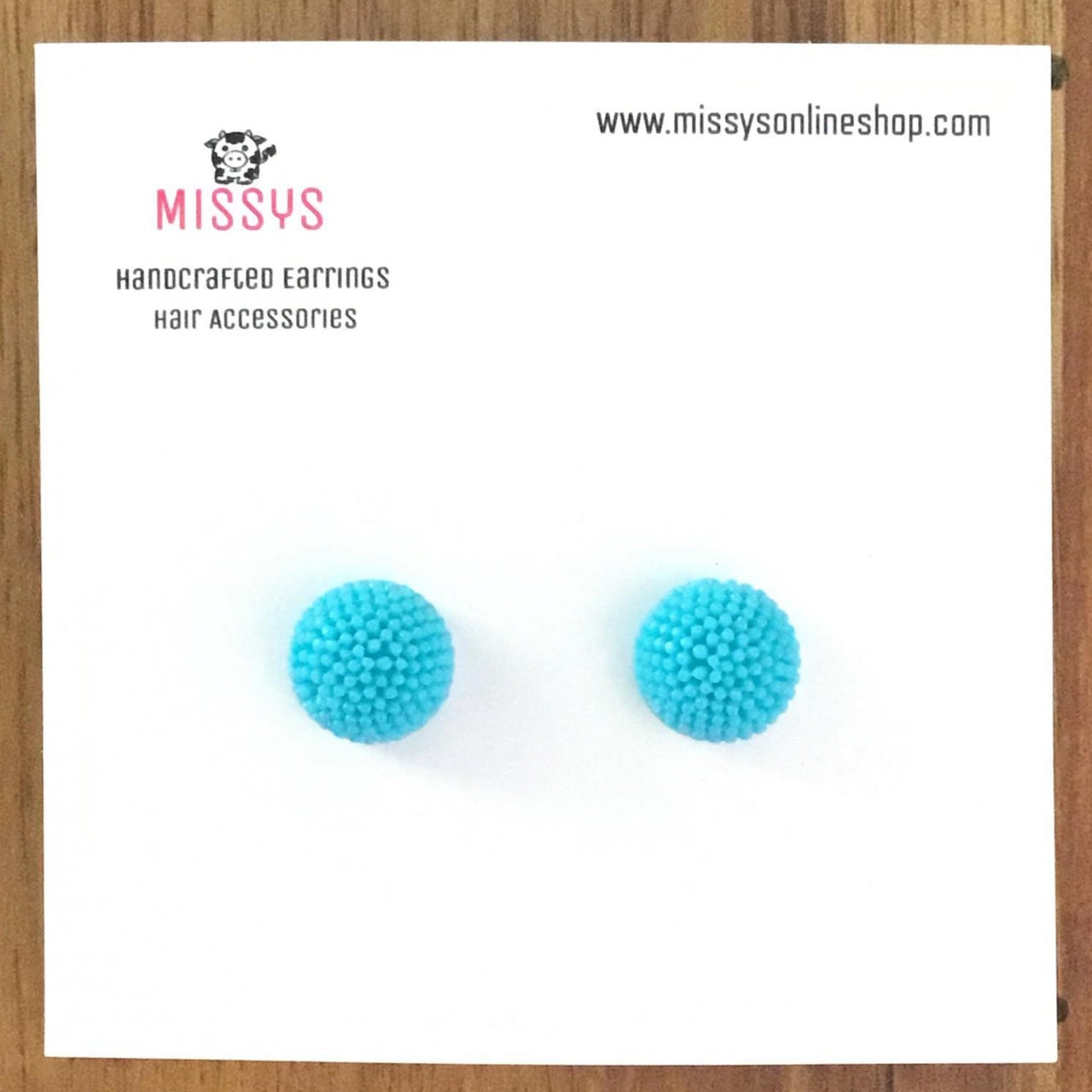 Light Blue Half bubble earrings