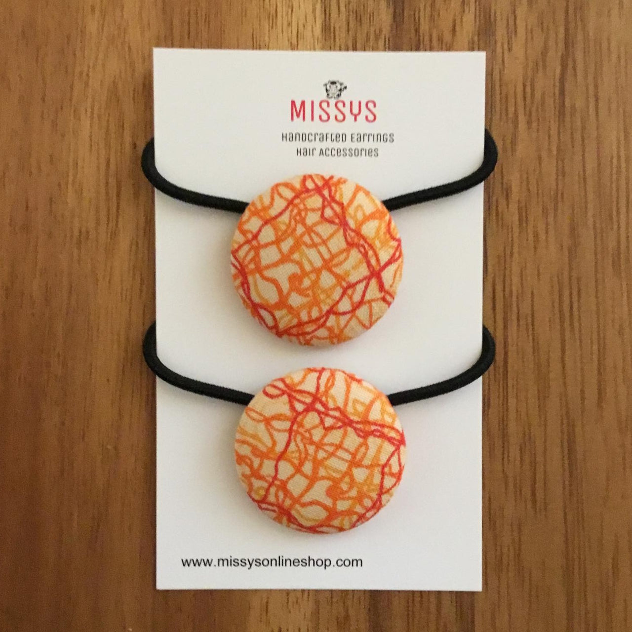 Hair Tie 2 pack Crazy Orange