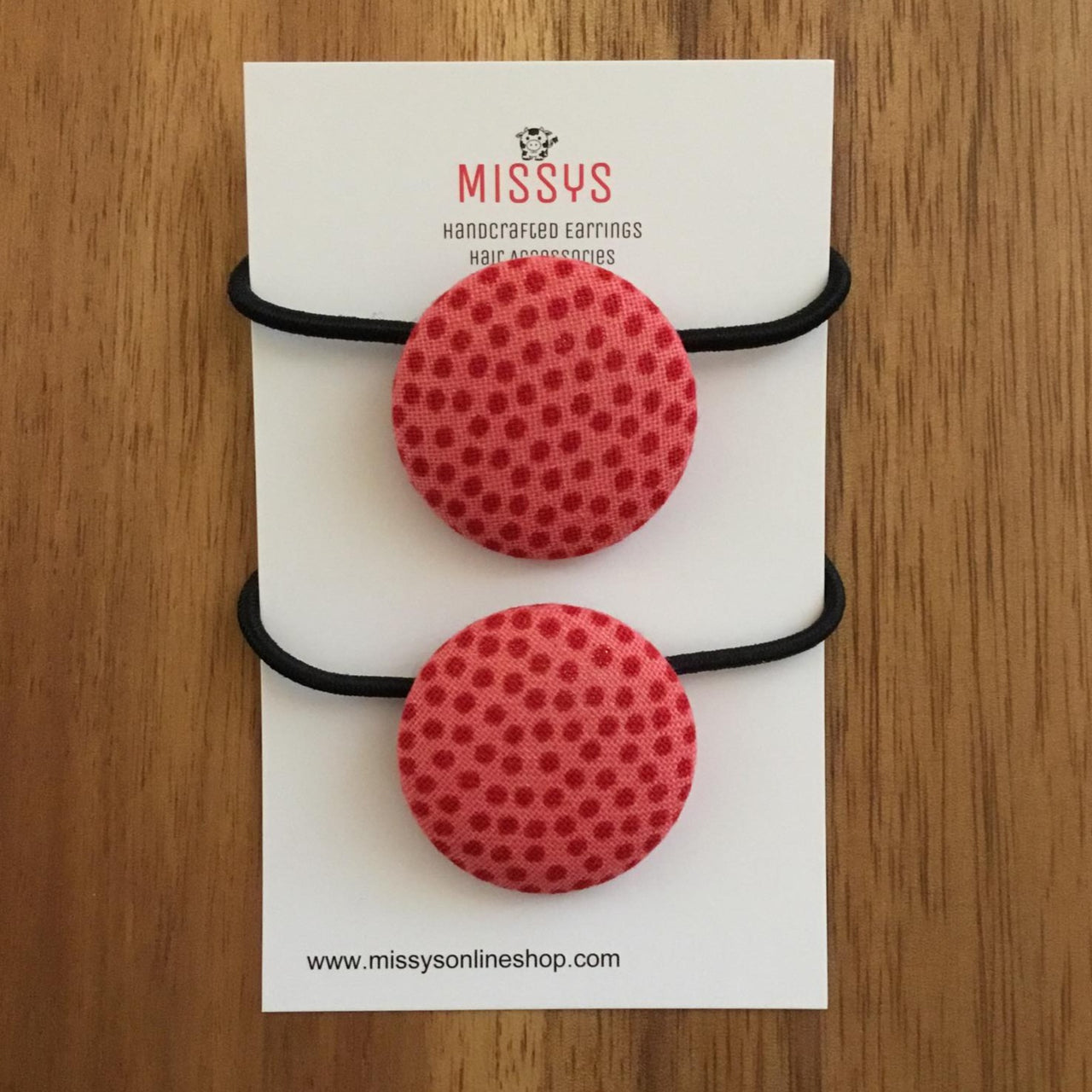 Hair Tie 2 pack  Mini Dots Peach