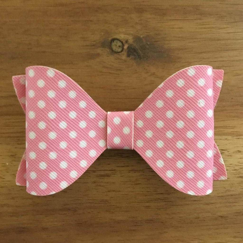Pink Bow  White Polka Dot Collection