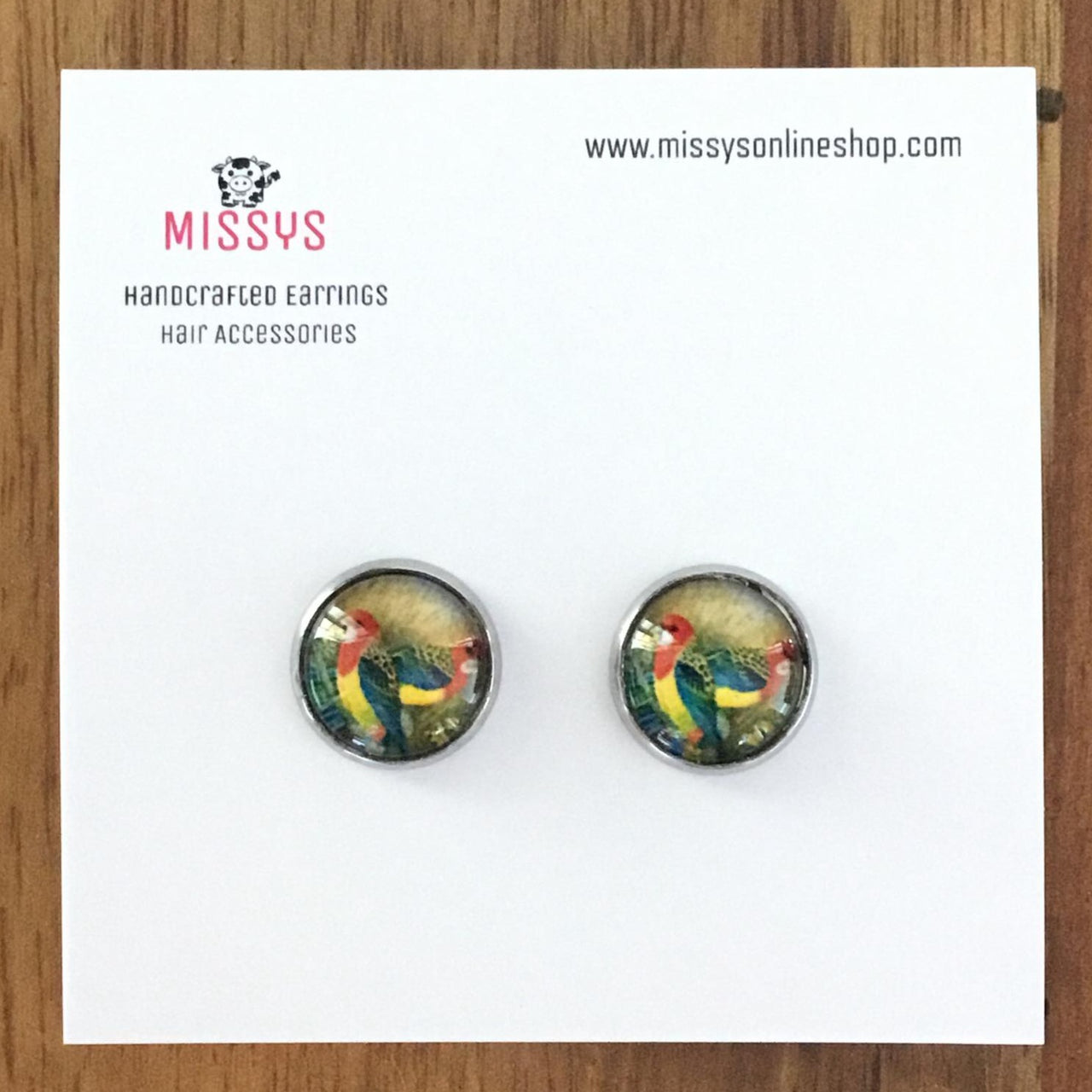 Rosella  12mm glass dome SALE