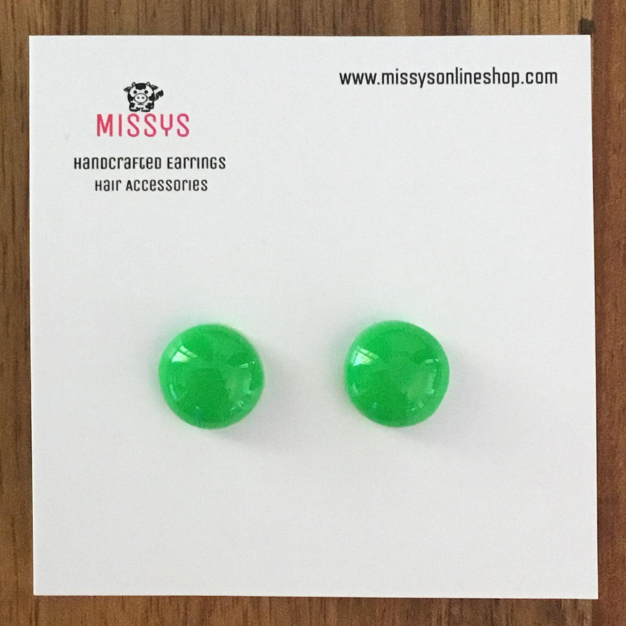 Green Glossy Earrings