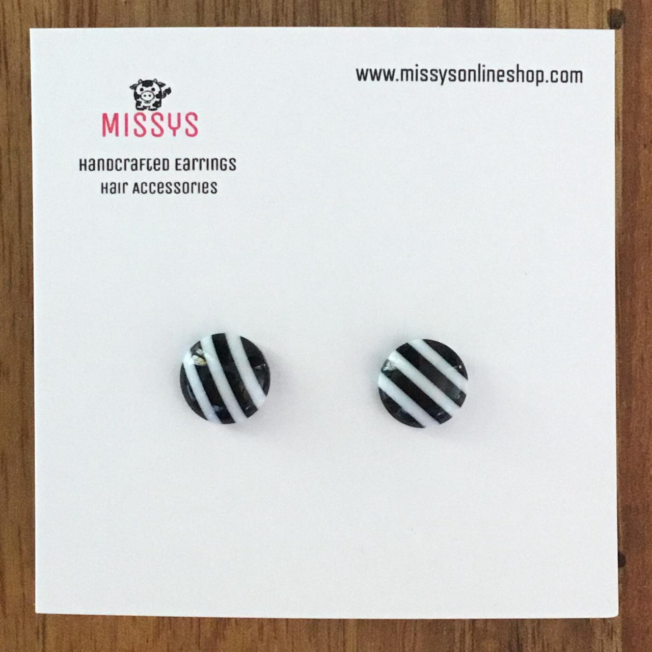 Black and White Stripe Earrings
